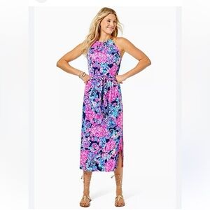 NWT Lilly Pulitzer Bingham Midi Dress High Tide In Turtle Amazement size medium